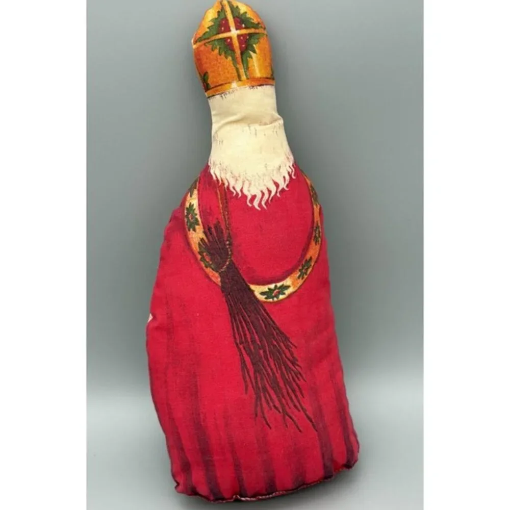 Vintage Dutch Sinterklaas Santa Designed by Hudson Talbott Cloth Pillow 1976‎